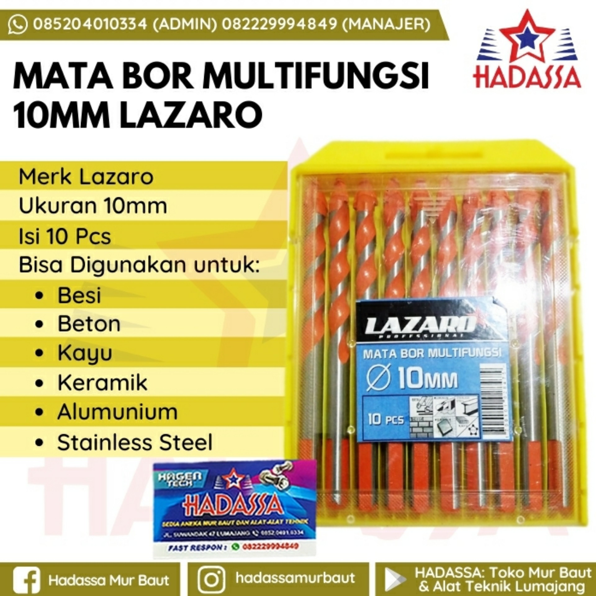 Mata Bor Multifungsi 10mm Lazaro