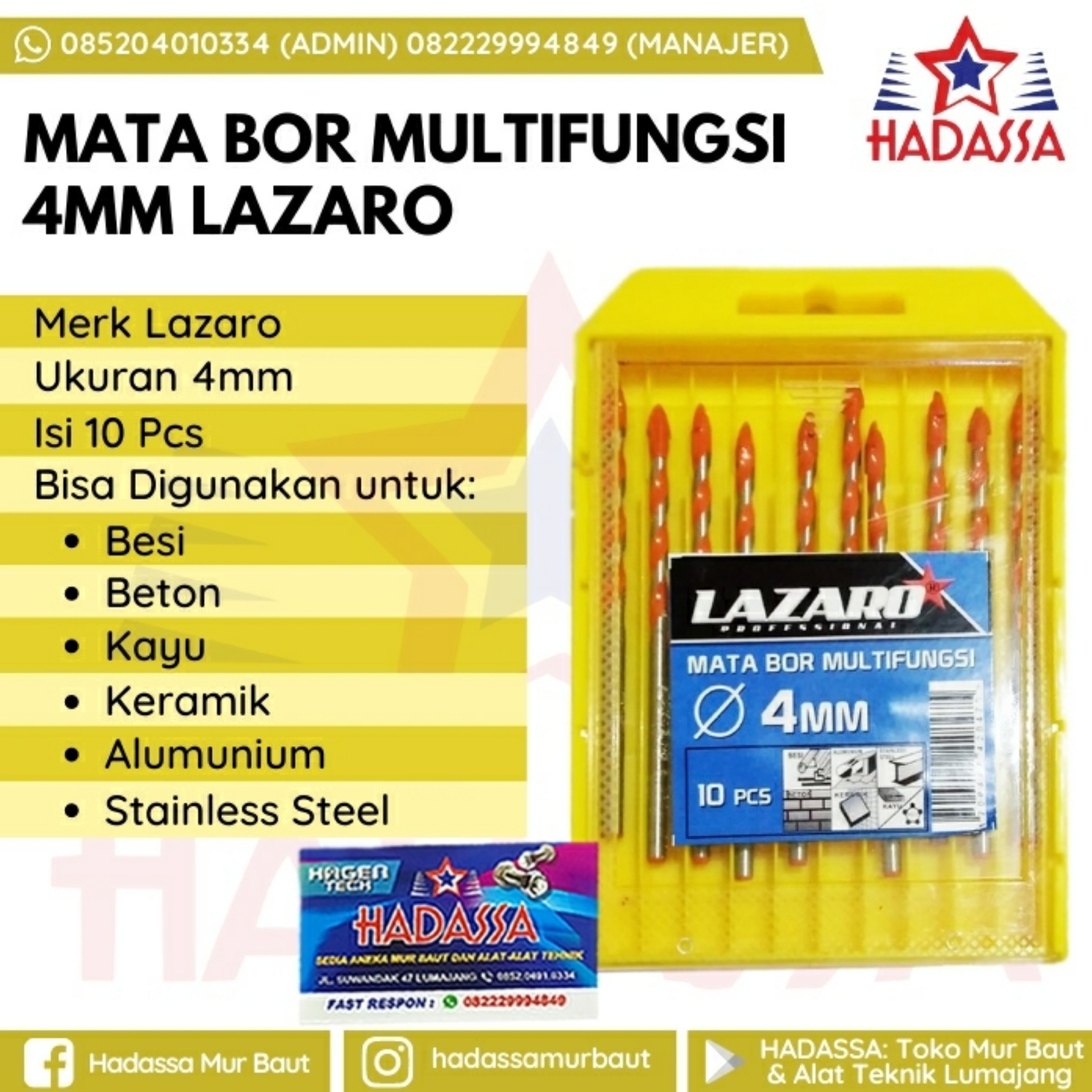 Mata Bor Multifungsi 4mm Lazaro