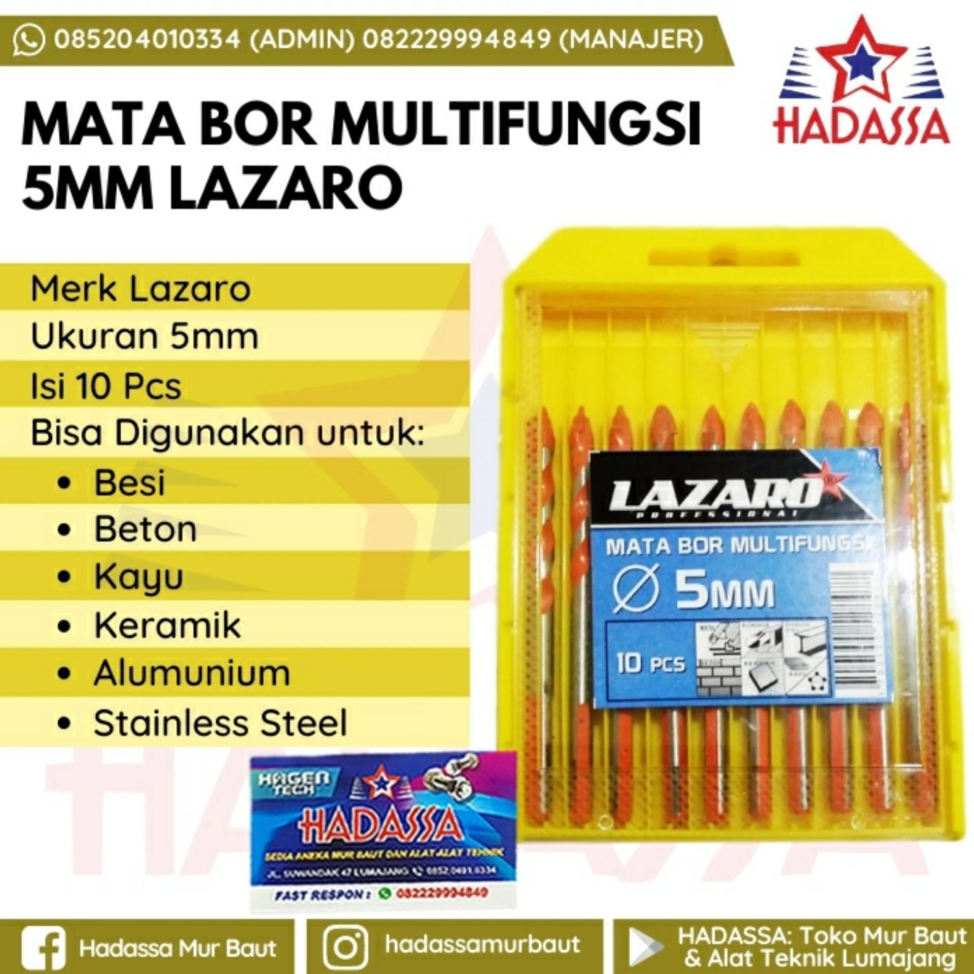 Mata Bor Multifungsi 5mm Lazaro