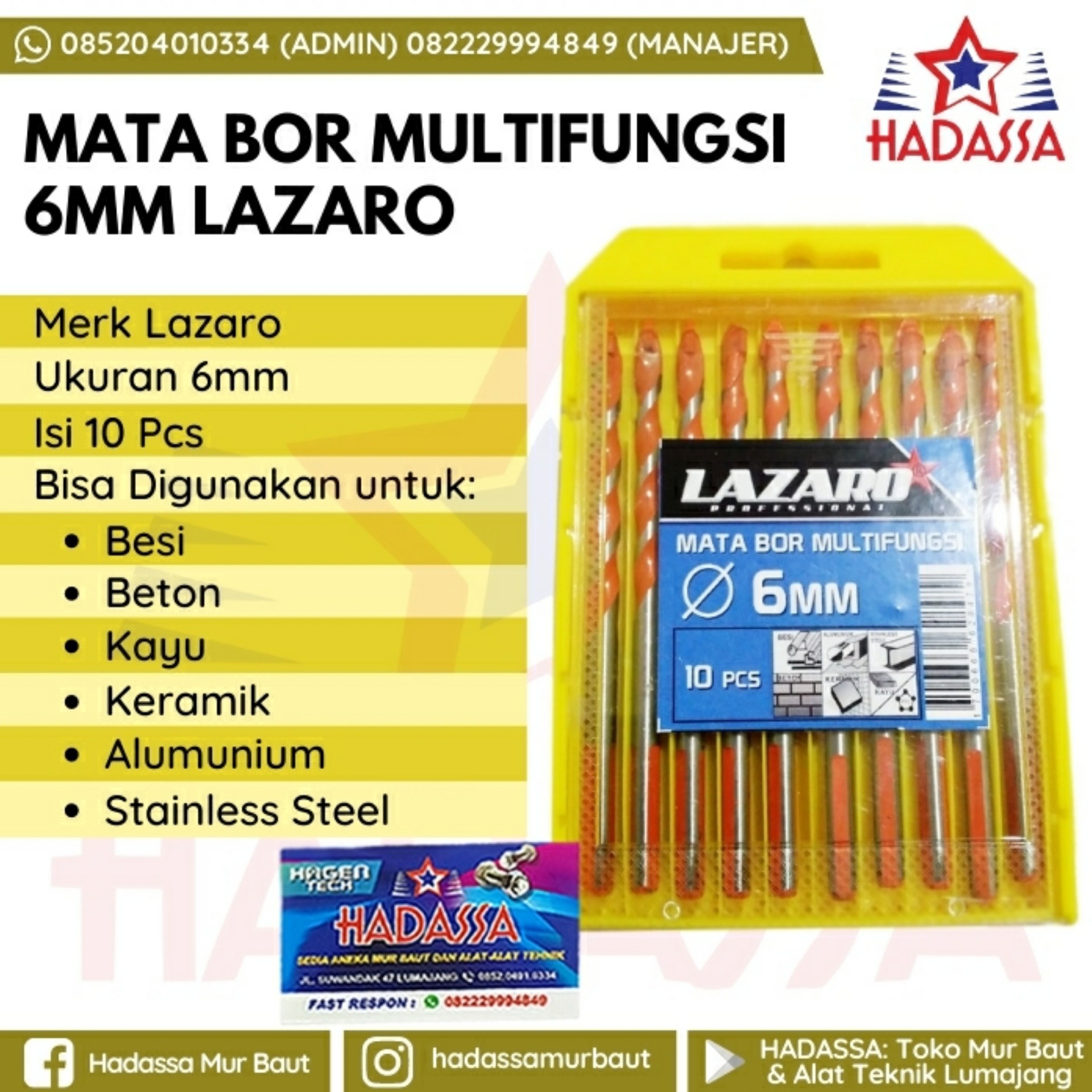 Mata Bor Multifungsi 6mm Lazaro