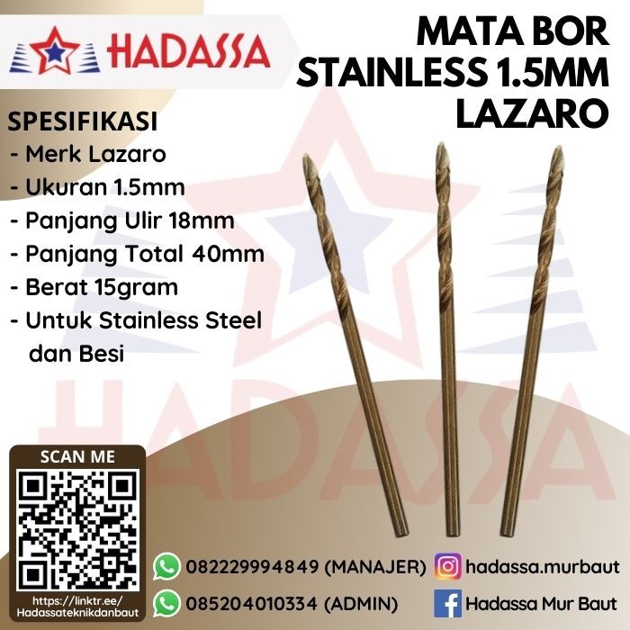 Mata Bor Stainless 1koma5mm Lazaro