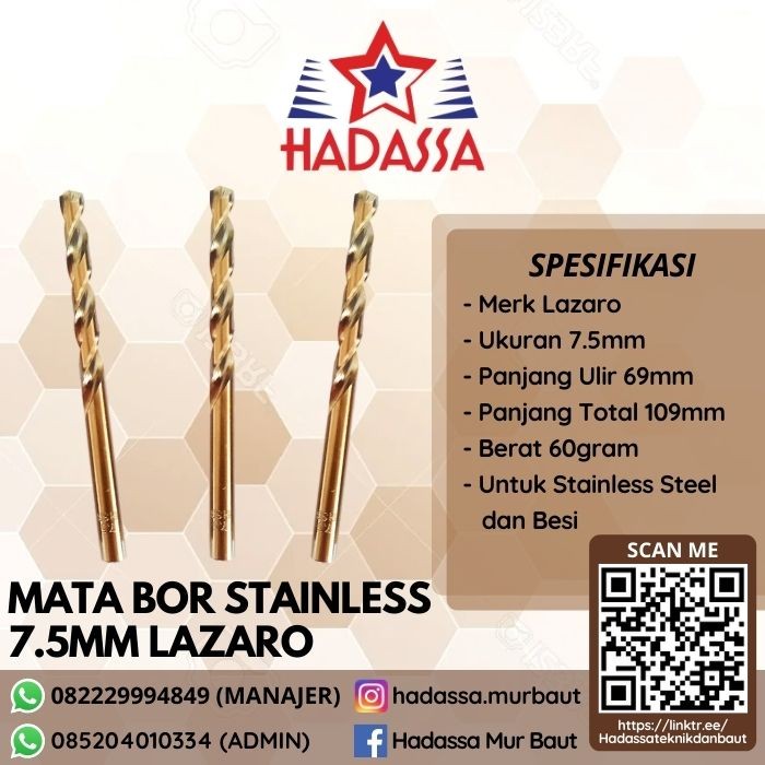 Mata Bor Stainless 7koma5mm Lazaro