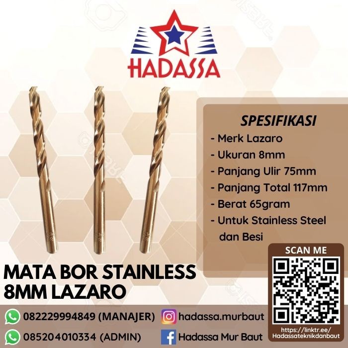 Mata Bor Stainless 8mm Lazaro