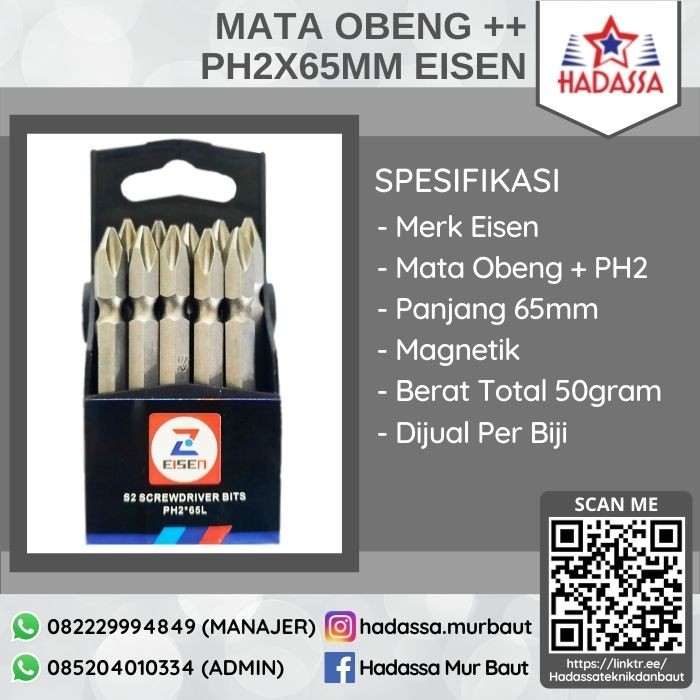 Mata Obeng Plus PH2x65mm Eisen