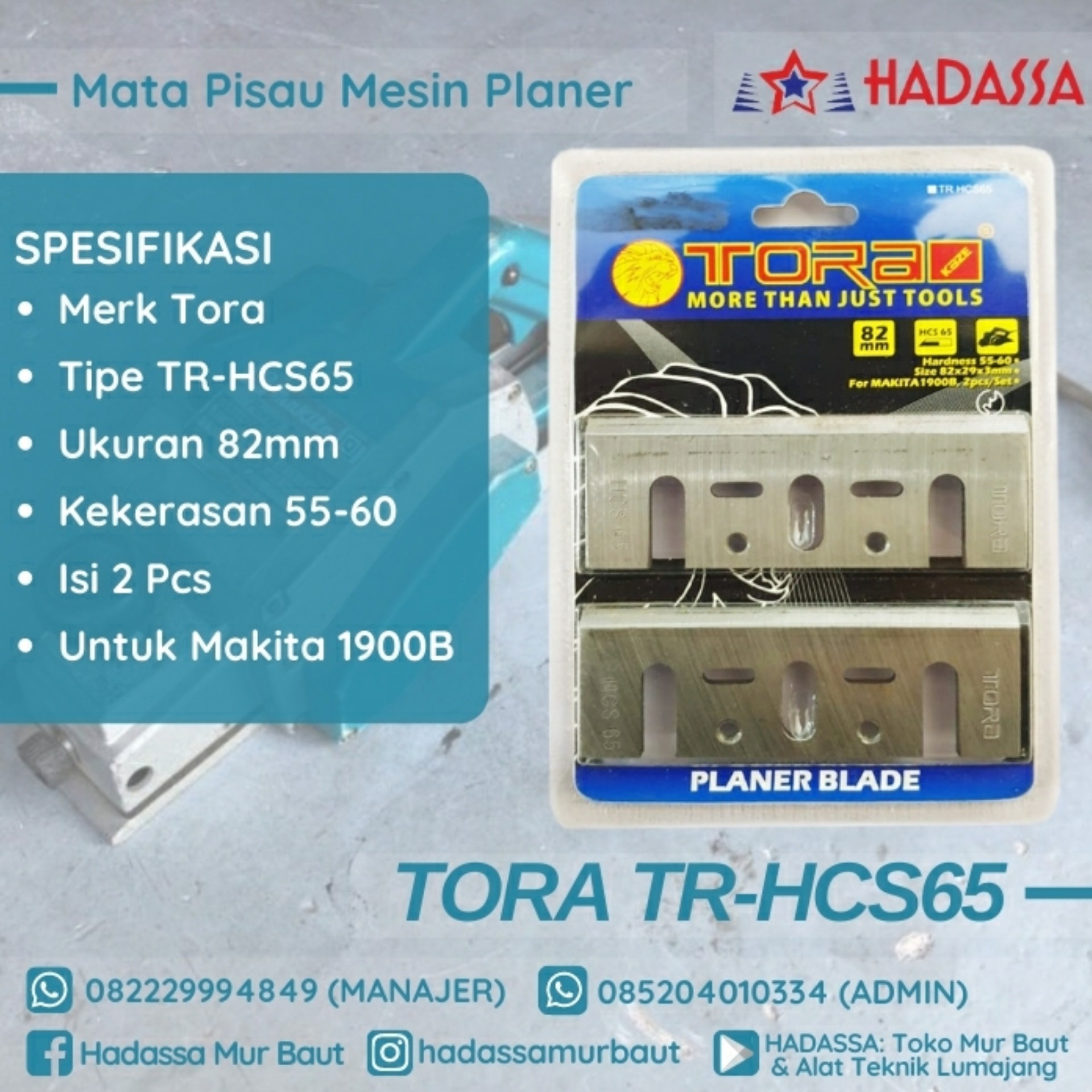 Mata Pisau Mesin Planer Tora TR-HCS65