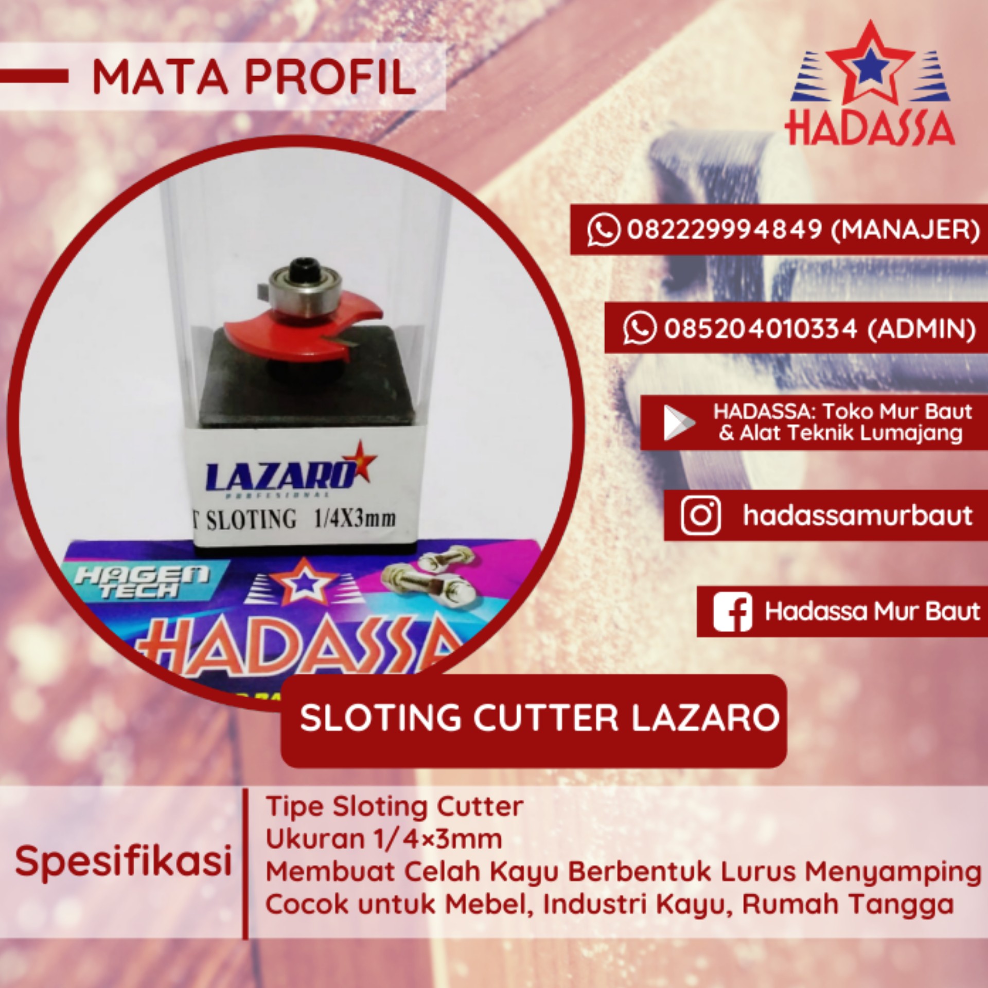 Mata Profil Sloting Cutter Lazaro