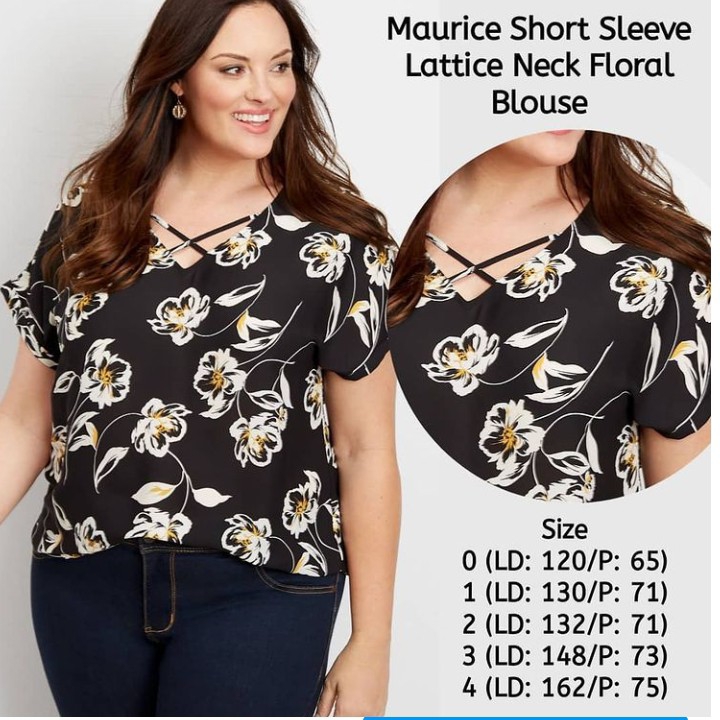 Maurice Blouse Big Sz Short Sleeve