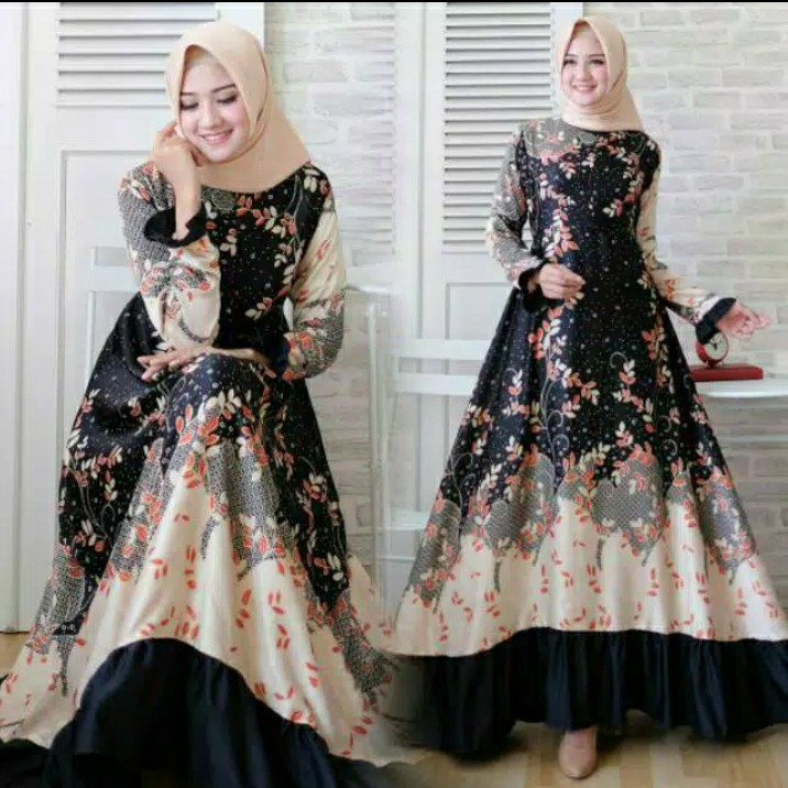 Maxi Gamis Naswa LD110 PJ140 Maxmara Balotelli Busui Belakang Karet