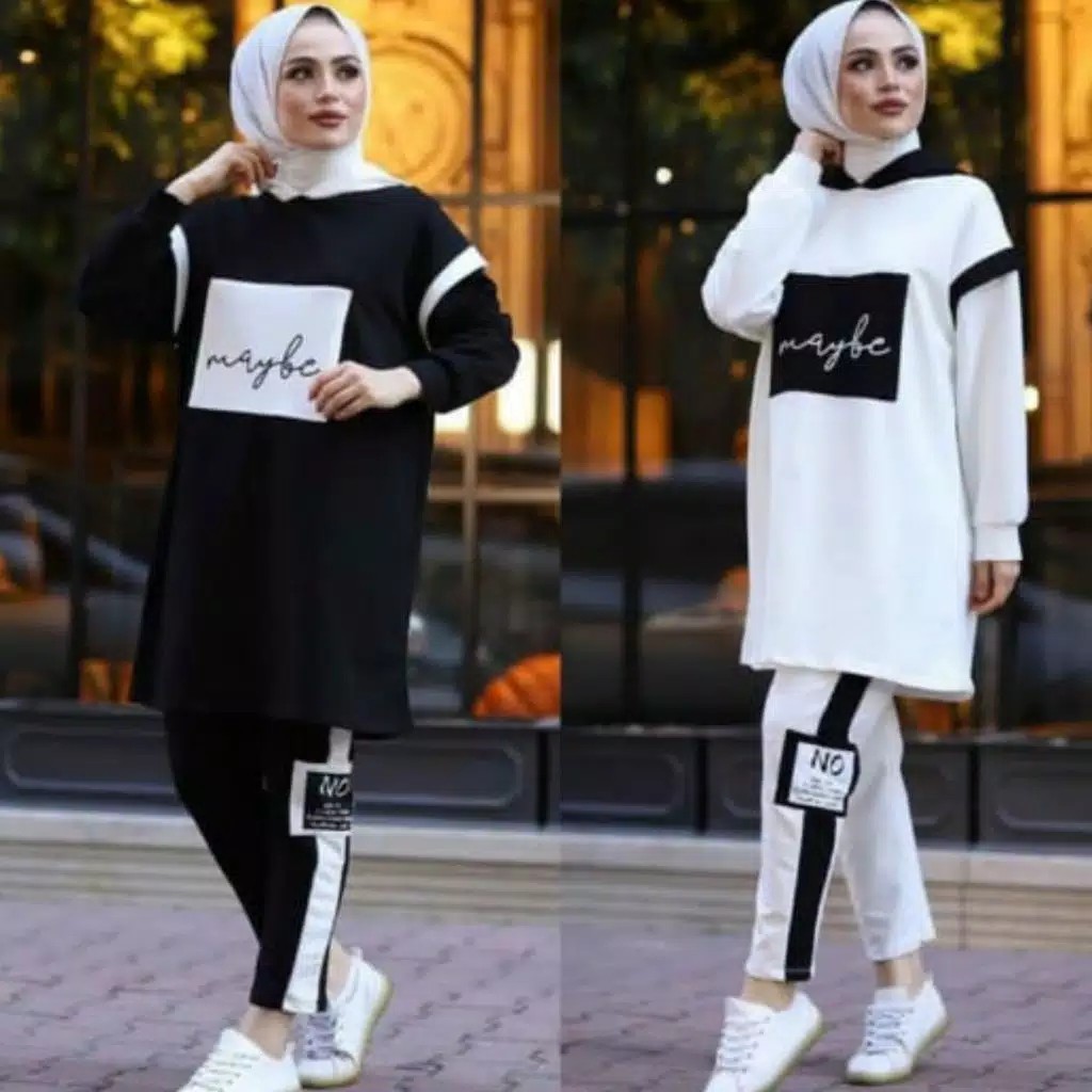 Maybe Set  Fashion Muslim Sporty  Bahan Baby Terry Premium