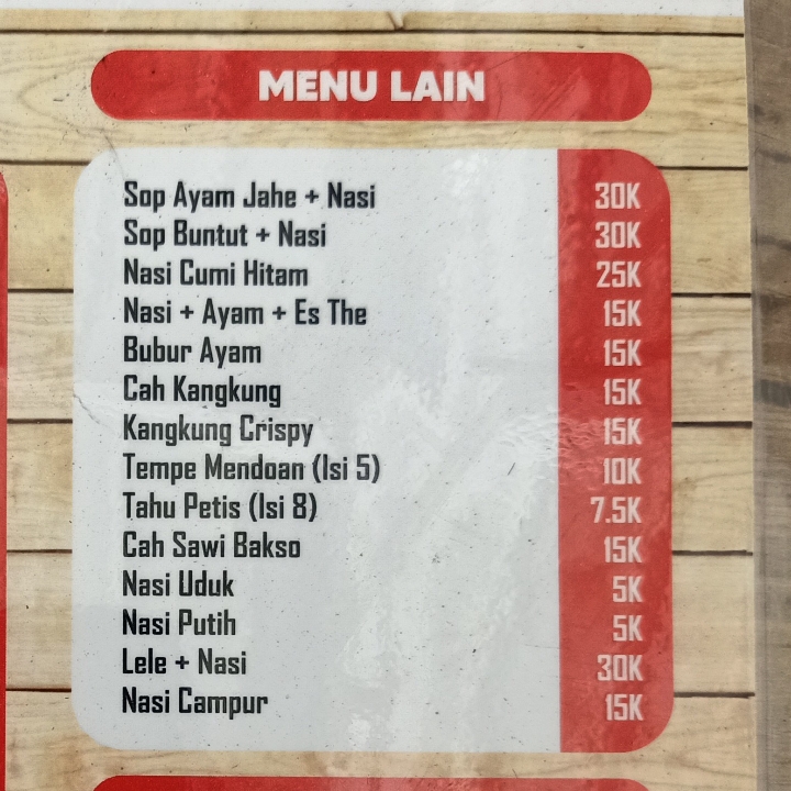 Menu Lain