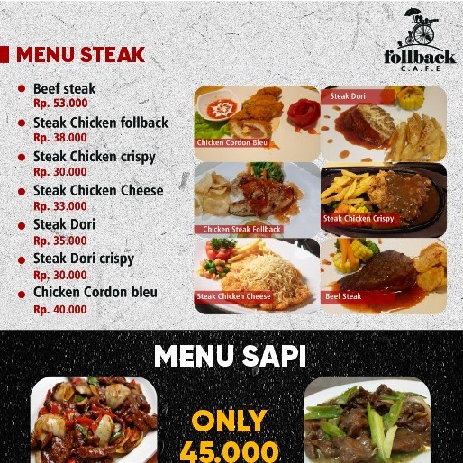 Menu Steak