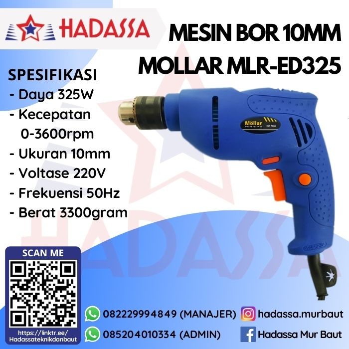 Mesin Bor 10mm Mollar MLR-ED325