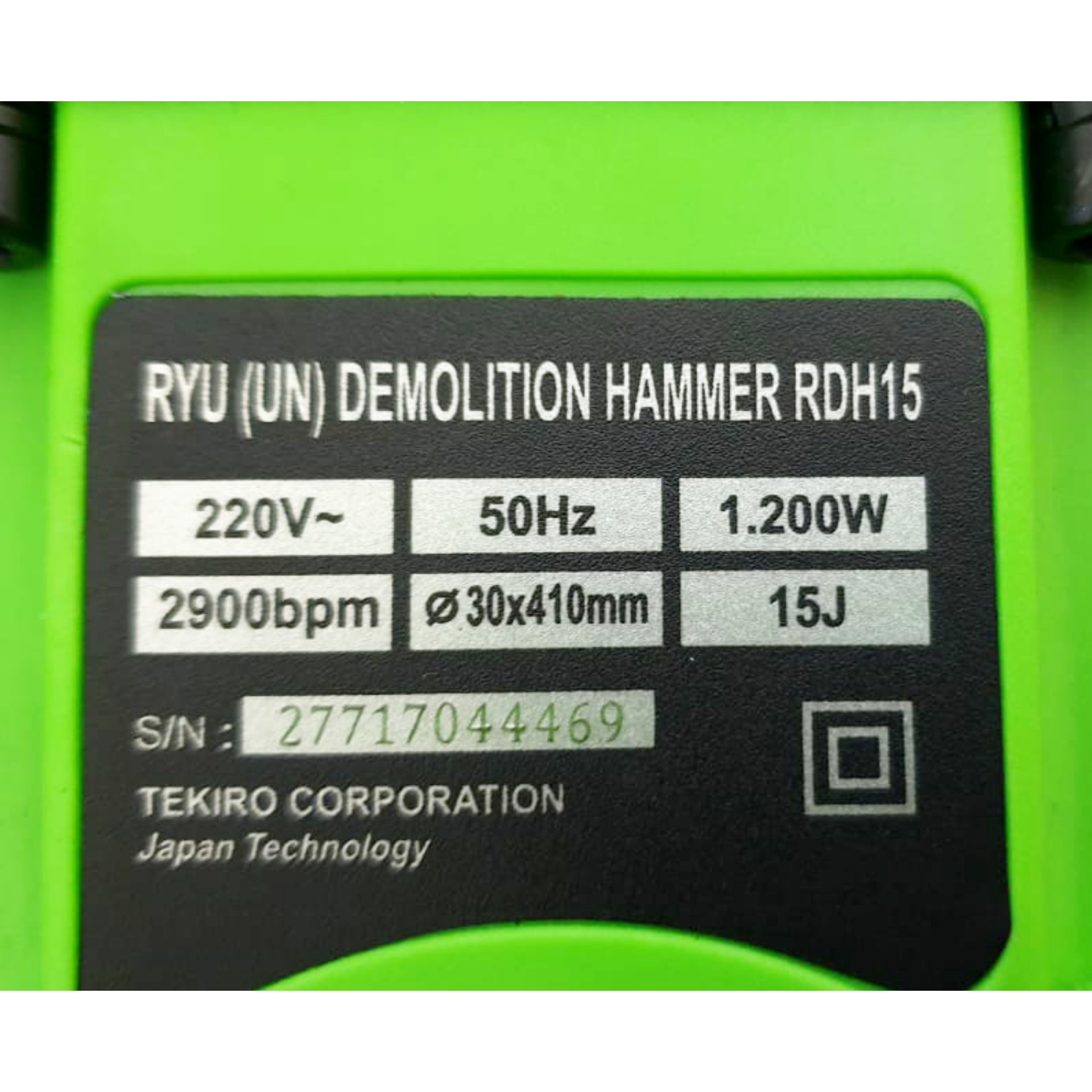 Mesin Bor Demolition Hammer Ryu RDH-15 5