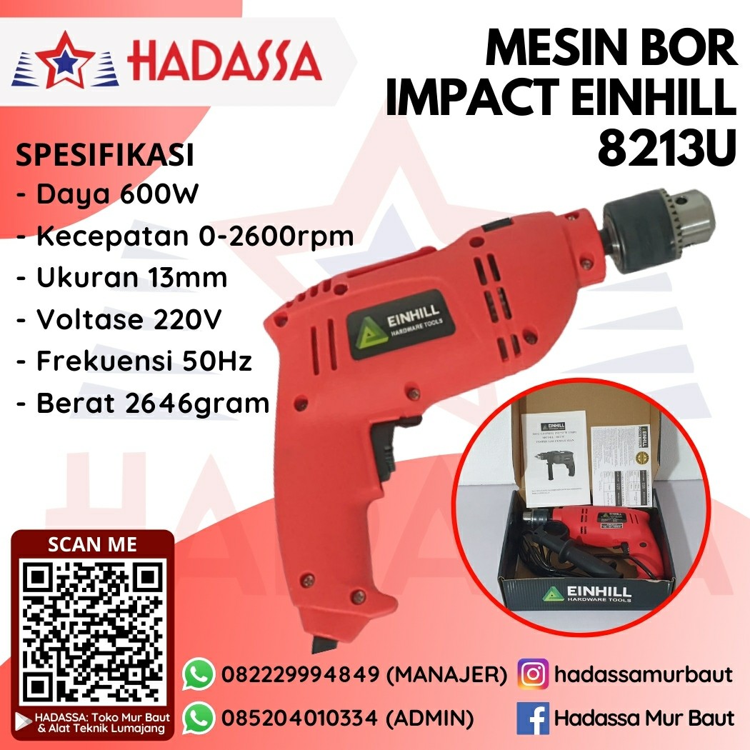 Mesin Bor Impact Einhill 8213U