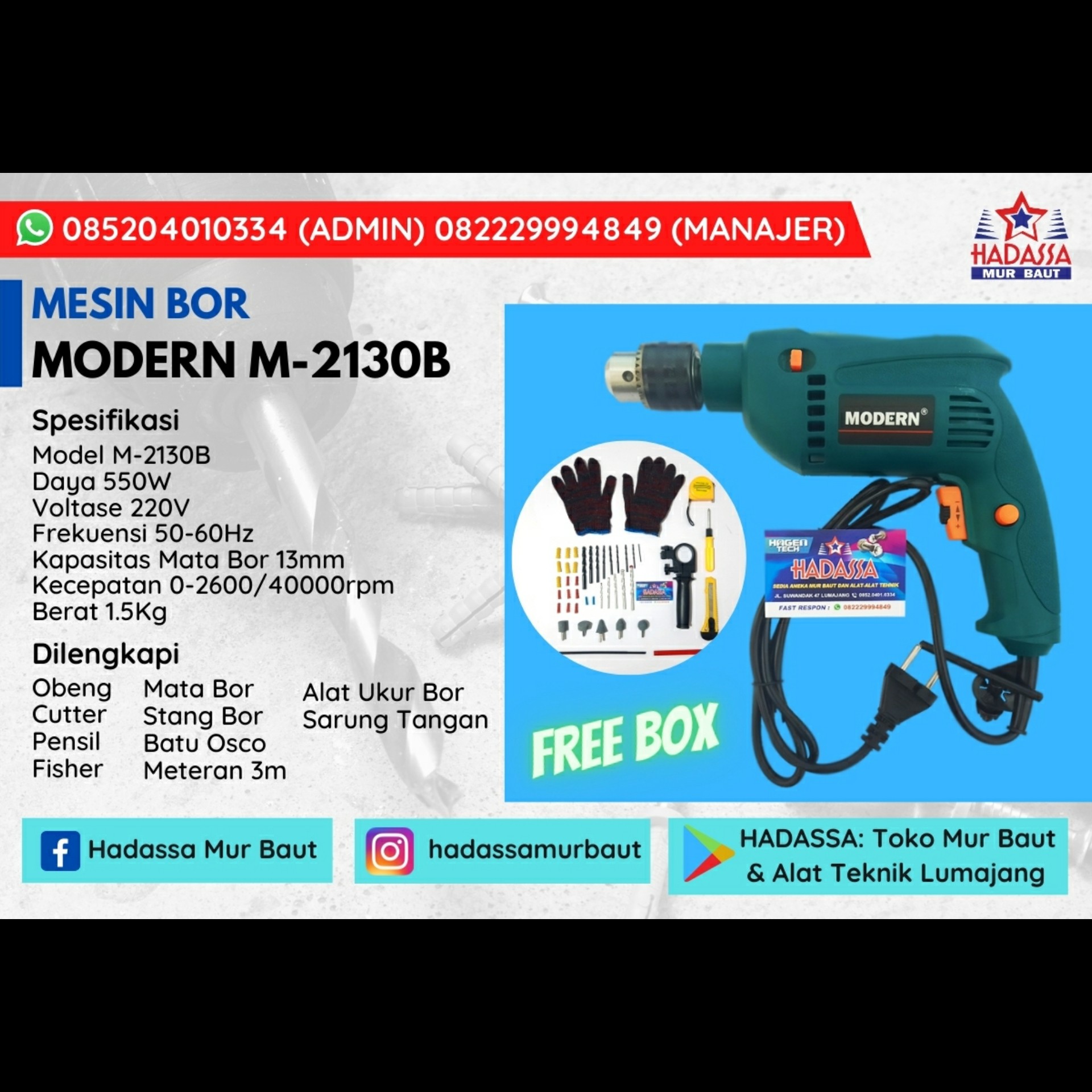 Mesin Bor Modern M-2130B