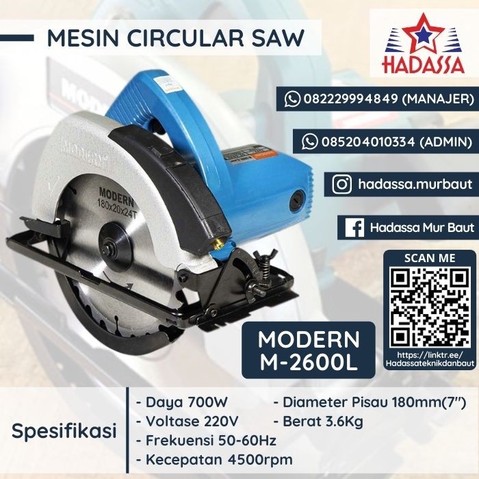 Mesin Circular Saw Modern M-2600L Laser