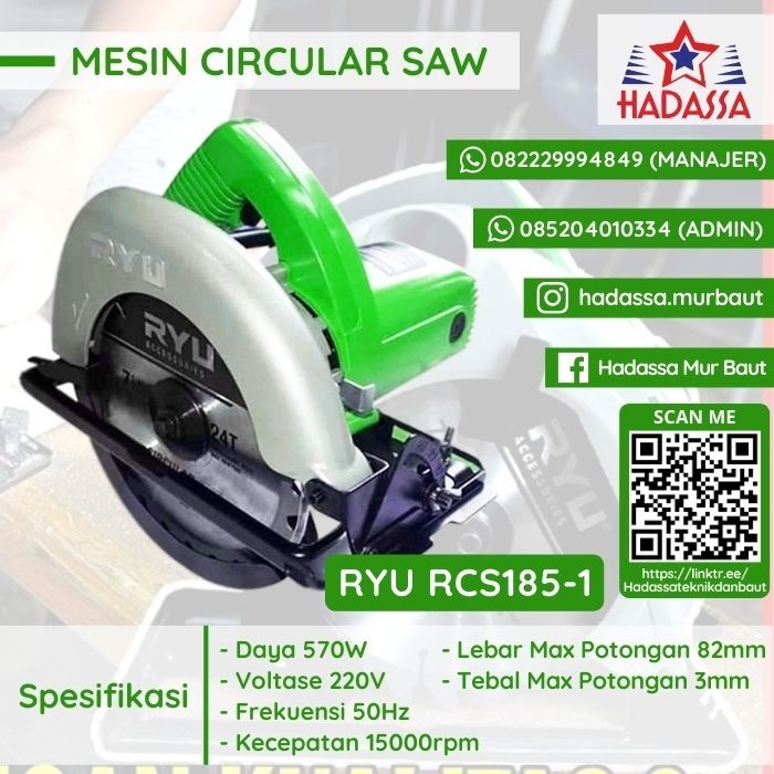 Mesin Circular Saw Ryu RCS185-1