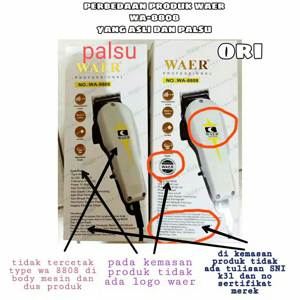 Mesin Cukur Rambut Original WAER 8808 4