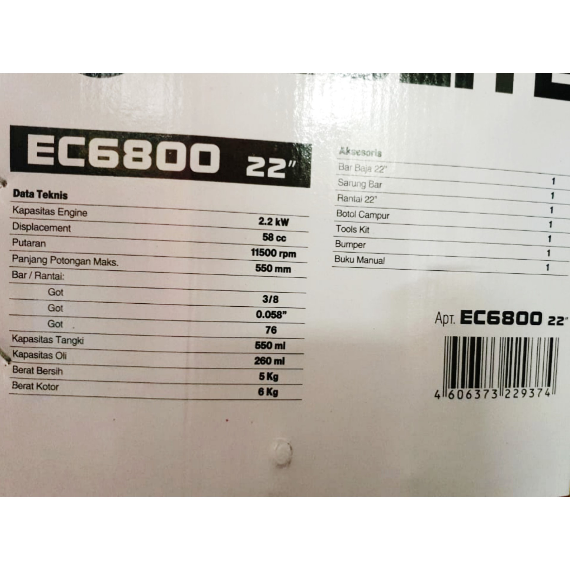 Mesin Gergaji Kayu Ecolite EC6800 4