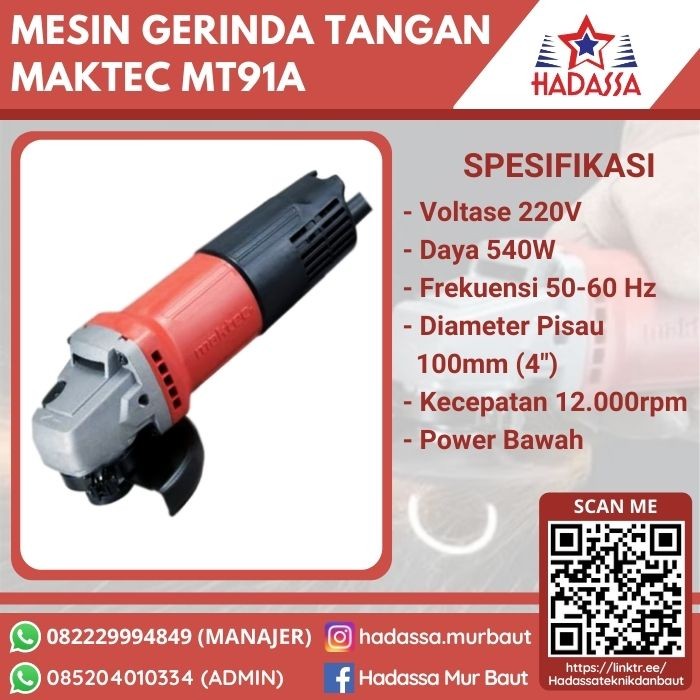 Mesin Gerinda Listrik Maktec MT91A