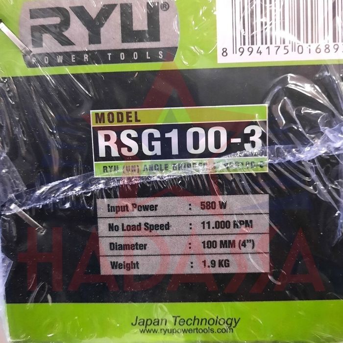 Mesin Gerinda Tangan 4 Inci Ryu RSG 100-3 5