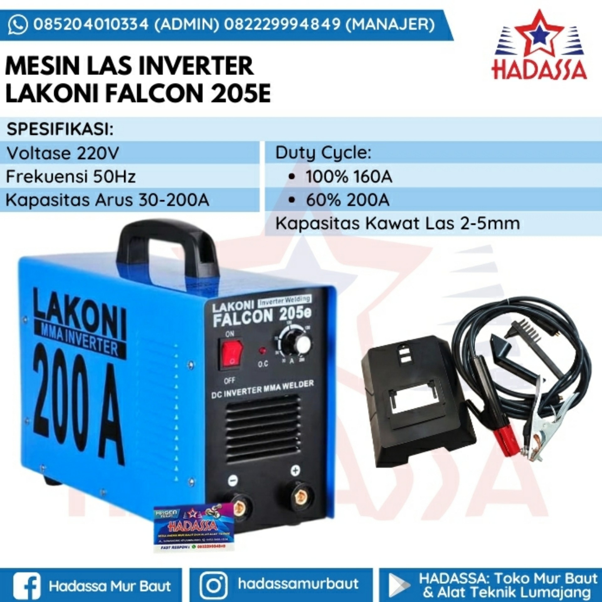 Mesin Las Inverter Lakoni Falcon 205E