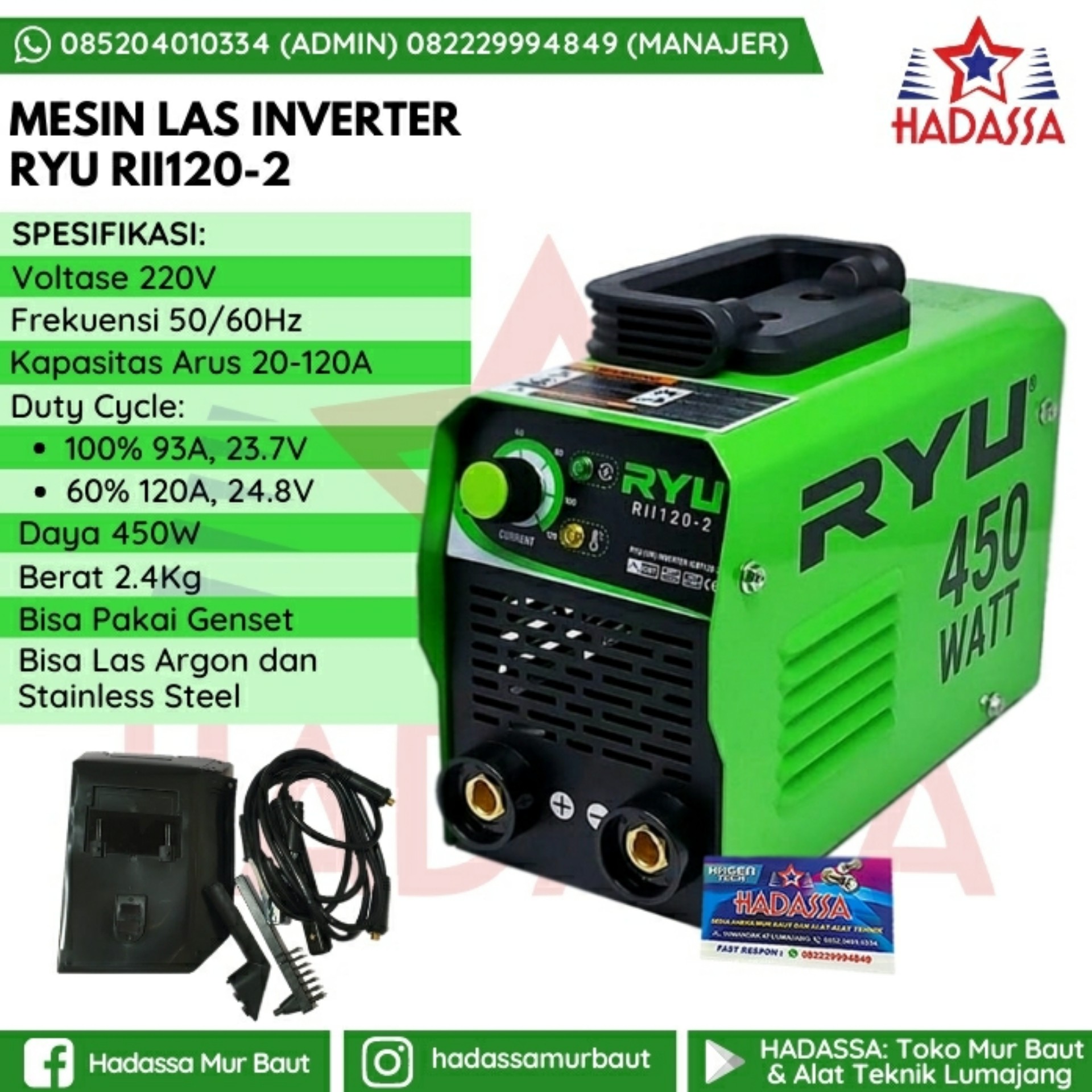Mesin Las Inverter Ryu RII120-2
