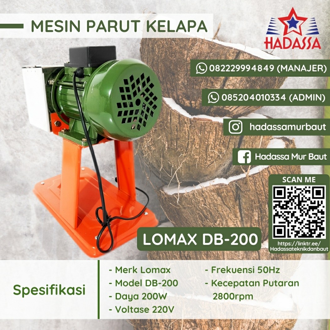 Mesin Parut Kelapa Lomax DB-200