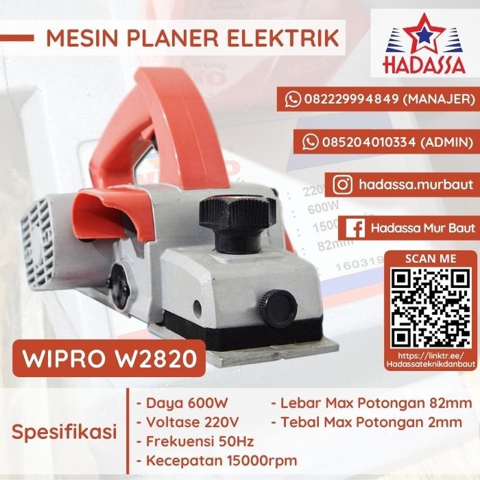 Mesin Planer Elektrik Wipro W2820