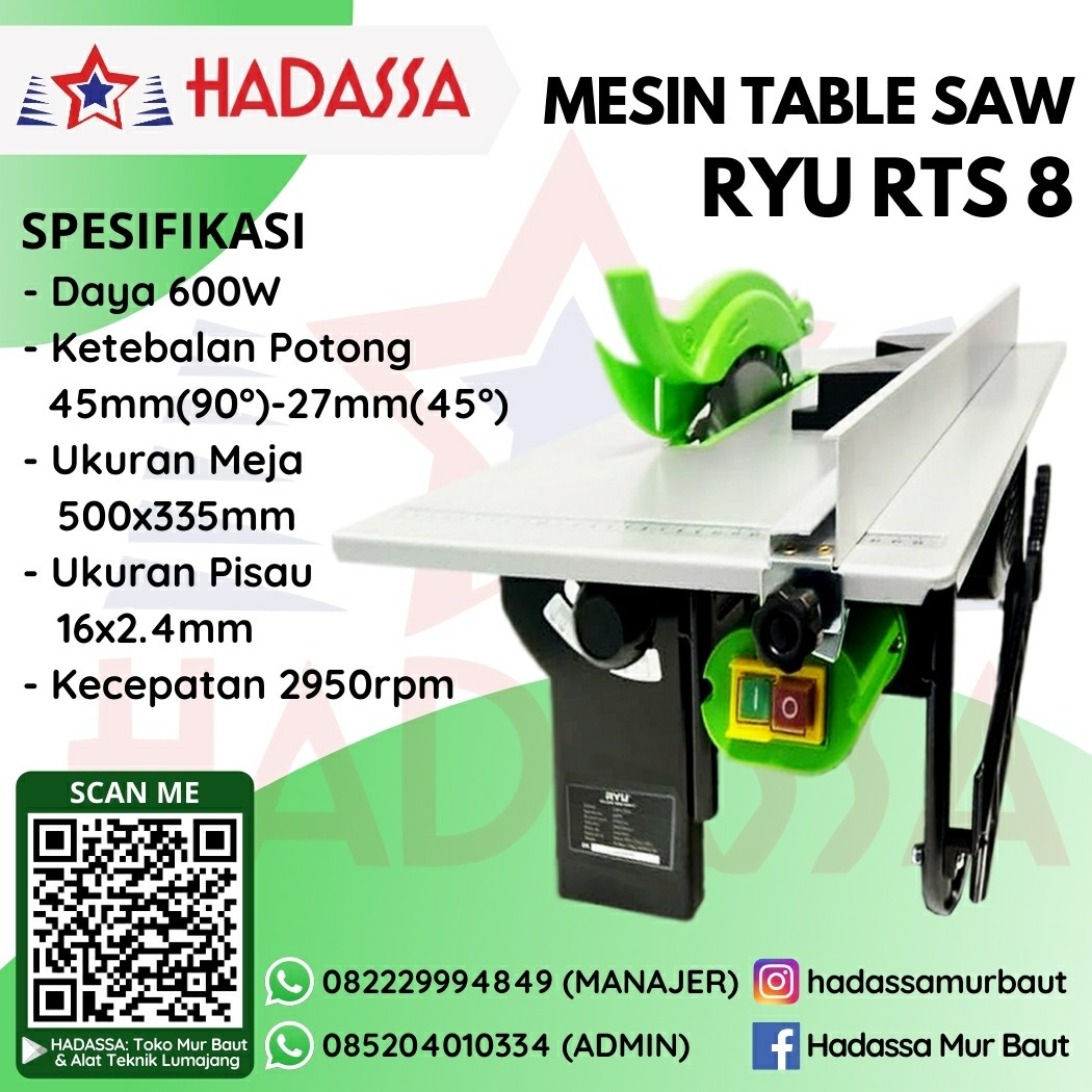 Mesin Table Saw Ryu RTS 8