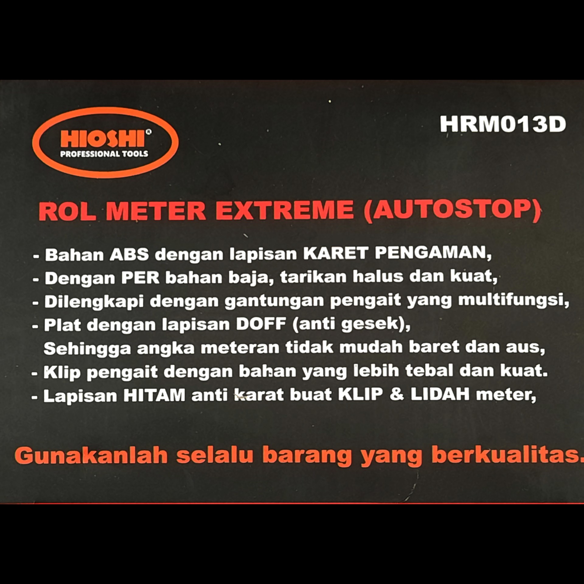 Meteran Roll 10m Hioshi HRM013D Auto Stop 5