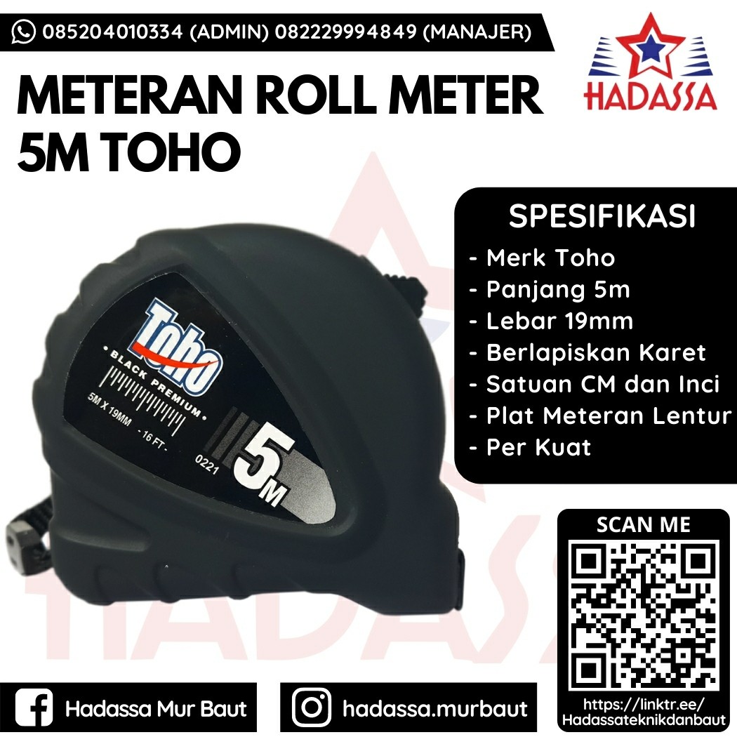 Meteran Roll Meter 5m Toho