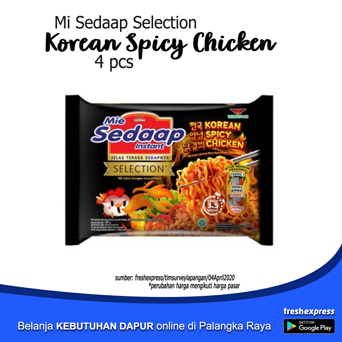 Mi Sedaap Korean Spicy Chicken 4 Pcs