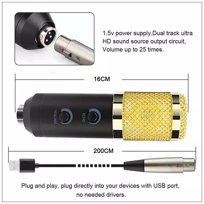 Taffware Condenser Microphone Built-in Sound Card BM-900 2