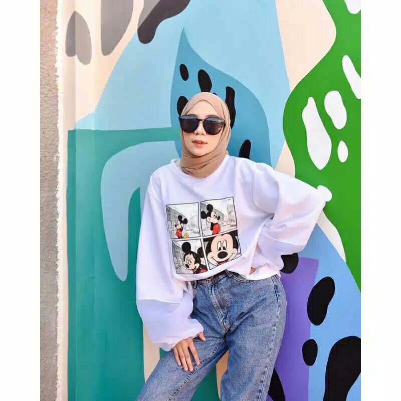 Mickey Stradi Oversize  - ATASAN WANITA - BAJU BLOUSE - PAKAIAN TERLAR