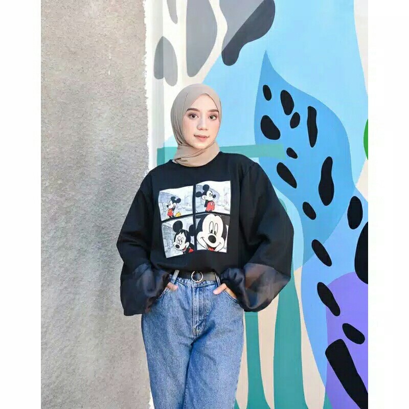 Mickey Stradi Oversize  - ATASAN WANITA - BAJU BLOUSE - PAKAIAN TERLAR 4