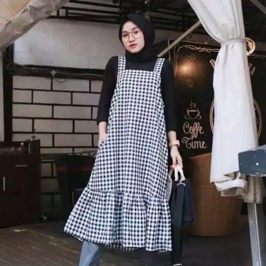 Midi Squeze   Tartan Tunik  Square Overall Katun Premium Best Seller