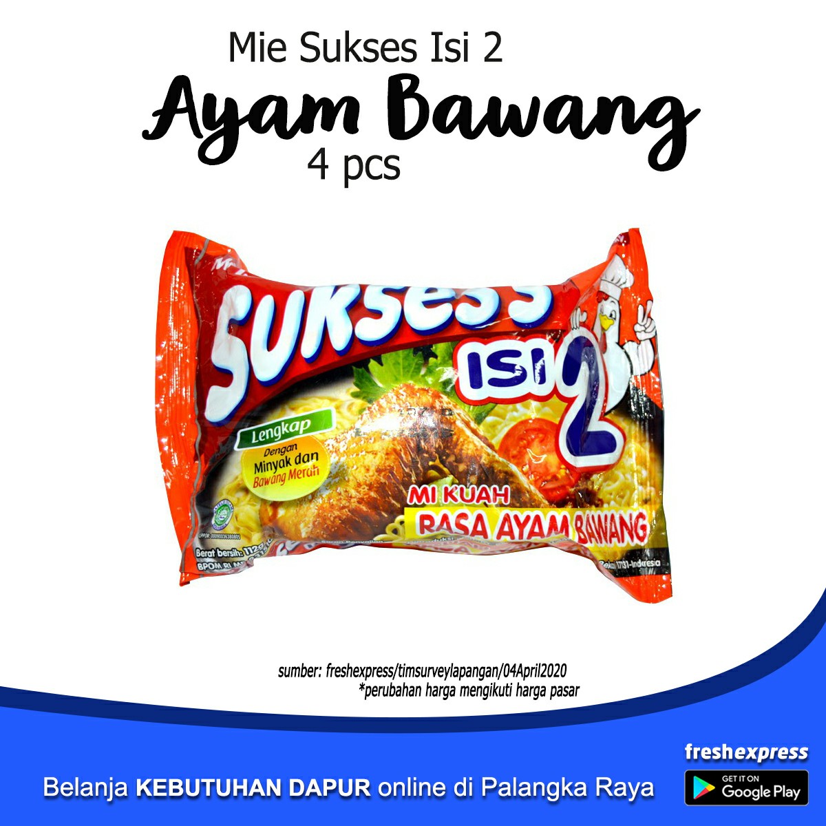 Mie Sukses Isi 2 Ayam Bawang 4 Pcs