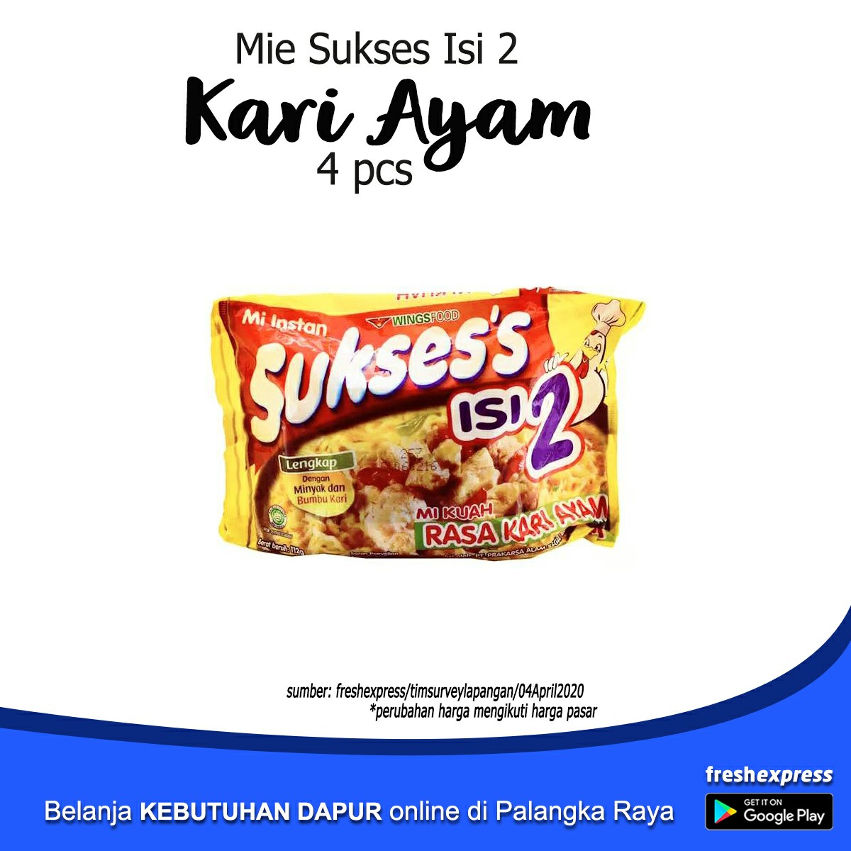 Mie Sukses Isi 2 Kari Ayam 4 Pcs