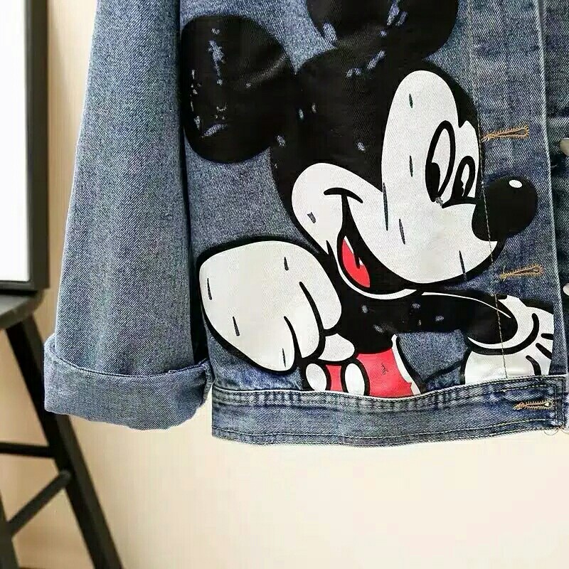 Miki Jaket  jaket jeans  jaket mickey  pakaian wanita  atasan terl 2