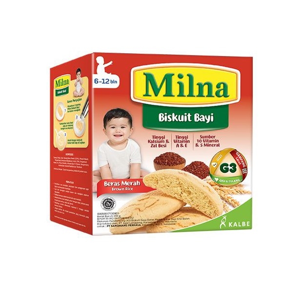 Milna Biskuit Bayi Beras Merah 130 g - Sereal