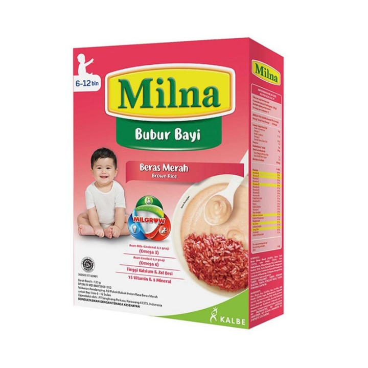 Milna Bubur Reguler 6 Bulan Beras Merah 120 g - Sereal