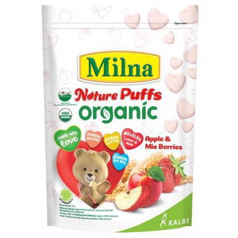 Milna Nature Puffs Organic Apple Mix Berries 15g