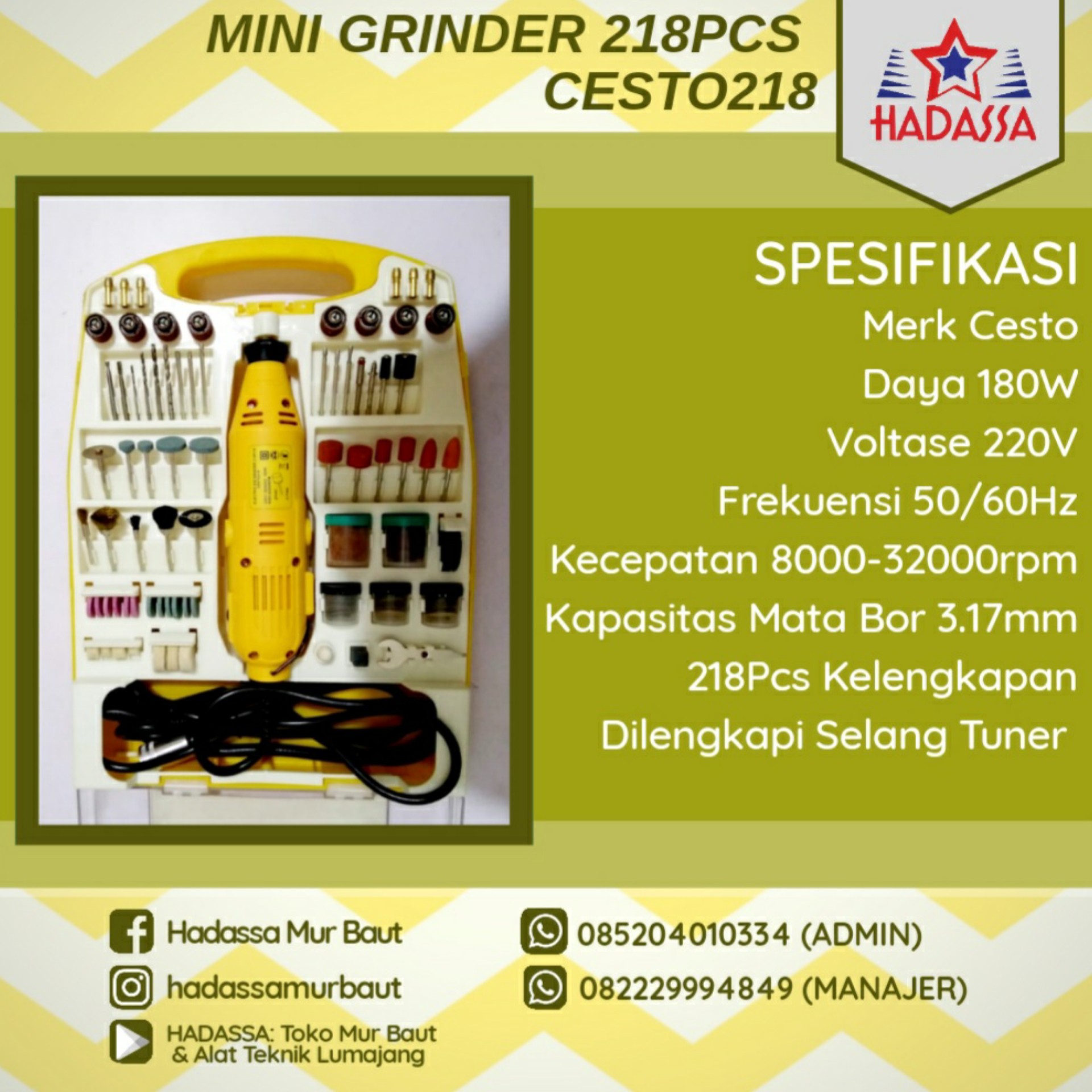 Mini Grinder 218Pcs Cesto218