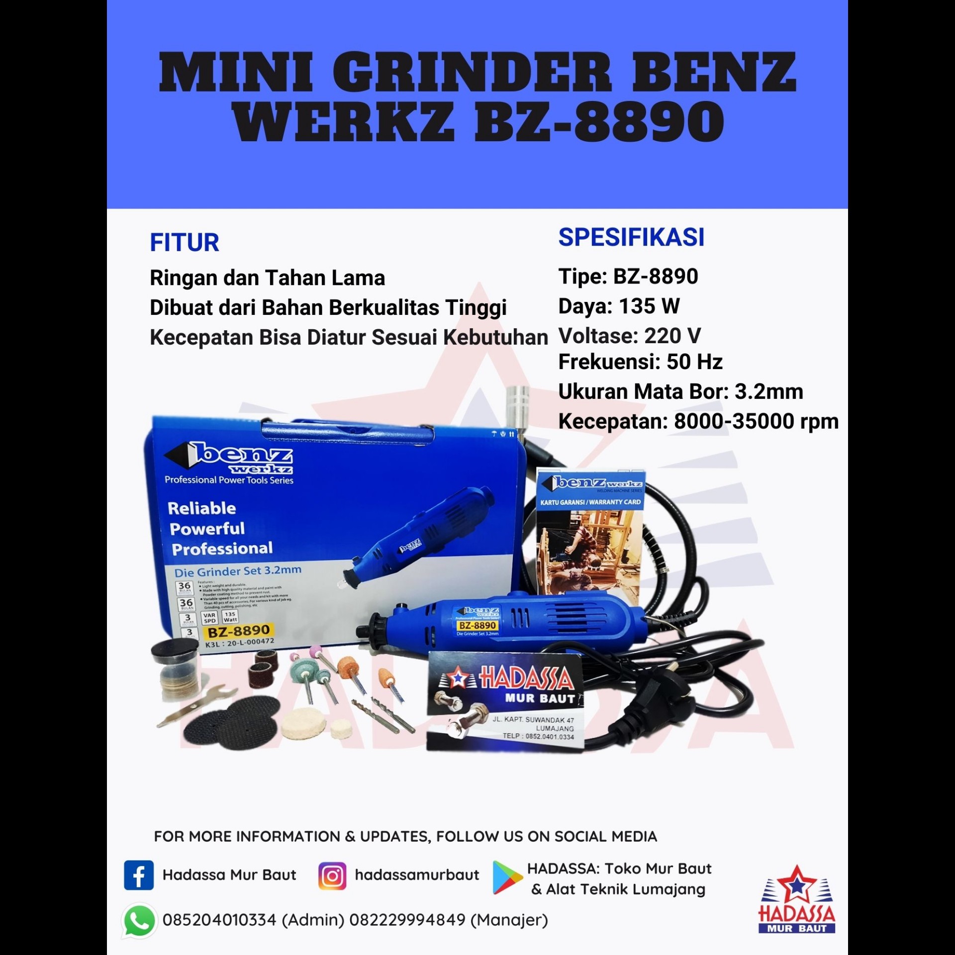 Mini Grinder Benz Werkz BZ-8890