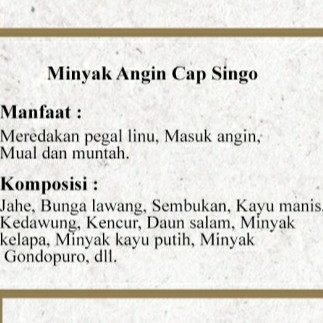 Minyak Angin Cap Singo 2