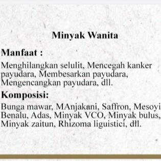 Minyak Wanita 2