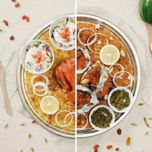 Mix   1 2 Ekor Ayam   2 Porsi Kambing  Biryani 