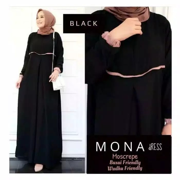 Moana Basic Dress  Gamis Maxi Casual Polos  Termurah 2