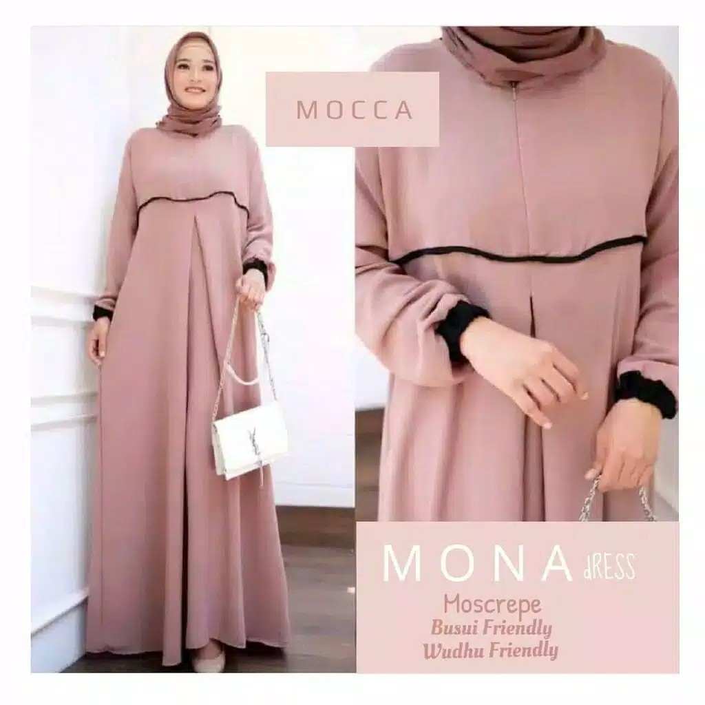 Moana Basic Dress  Gamis Maxi Casual Polos  Termurah 3